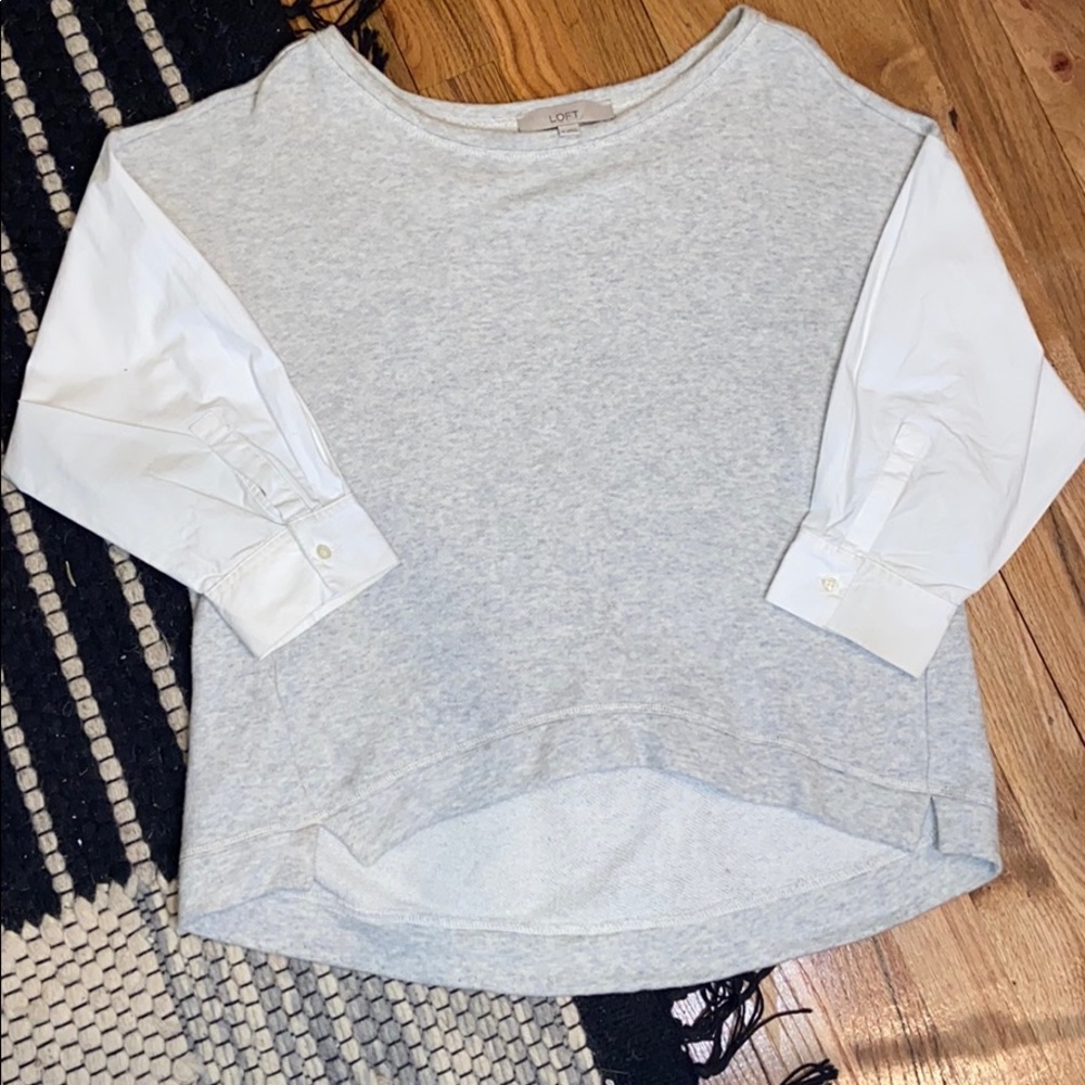 LOFT Mixed materials Blouse.  LIKE NEW!